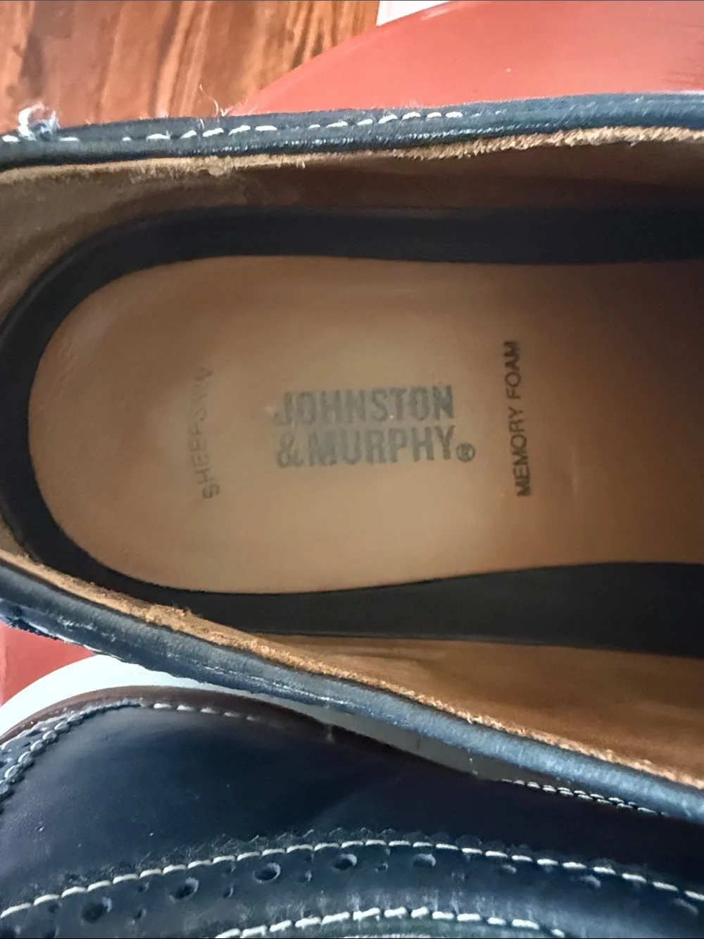 Johnston & Murphy Navy Blue Wingtip Derby Shoes